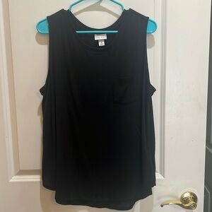 Ava & Viv Target black heather sleeveless soft flowy top top 1X.